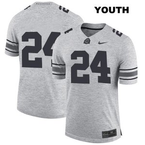 Youth NCAA Ohio State Buckeyes Shaun Wade #24 College Stitched No Name Authentic Nike Gray Football Jersey XL20W74XV